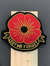 Lest We Forget Blazer Badge Hand Embroidered With Bullion, Wire And Threads